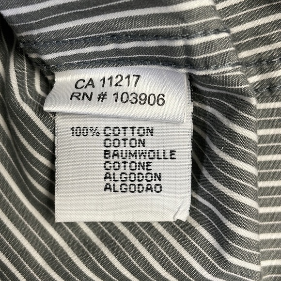 O’Neill Men’s Button Up Striped Shirt  Size L Gray and White - Picture 8 of 11
